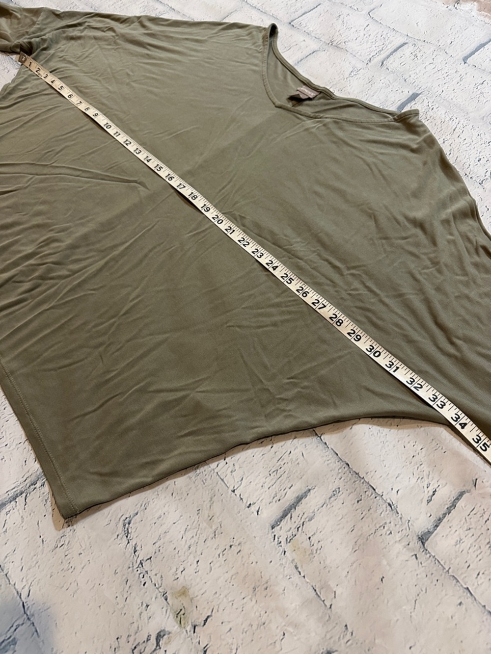 Chico’s Olive V-Neck Relaxed Women's Blouse - Picture 7 of 10